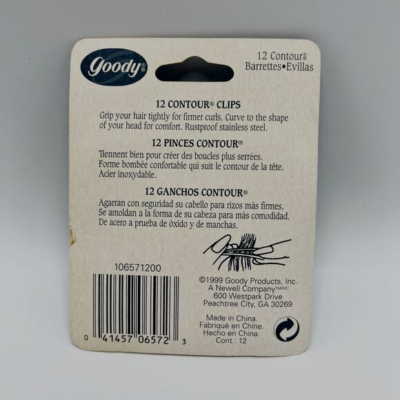 Vintage Goody 2” Hair Snap Contour Clips Barrettes 1999 Metal Chrome 06572 NEW - Picture 3 of 4